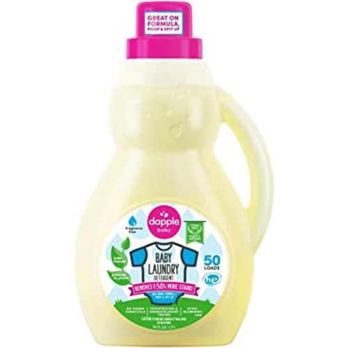 Baby Laundry Detergent by Dapple, Concentrated, Plant Based & Hypoallergenic, Stain Removing Natural Ingredients, Fragrance Free, 50 Fl Oz (Pack of 1)