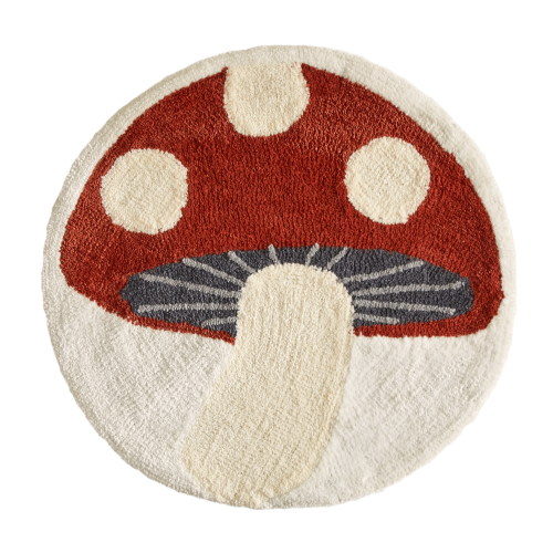 Mainstays 30" x 30" Mushroom Shaped Room Rug, Red Canyon