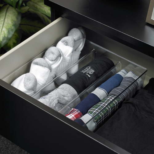 Mainstays Plastic 3 Compartment Organizer for Drawer Multi-Use, Clear 1 Count, 13.625 in Length x in 11.50 Width