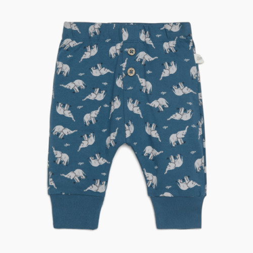 Tiny Kind Printed Organic Cotton Pants - Happy Elephant, 6-9 M