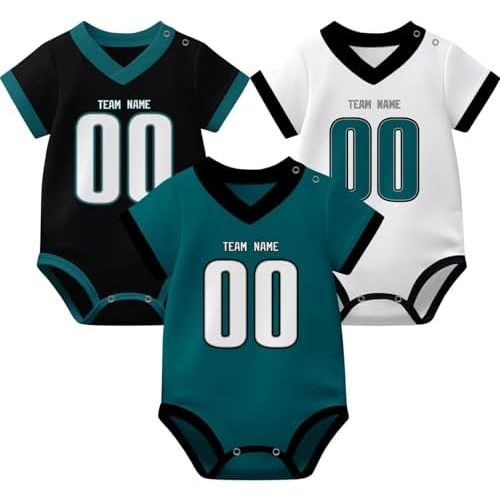 KREDE Baby Clothes Unisex Bodysuit Jersey Style Custom Name Number for Baby Boys