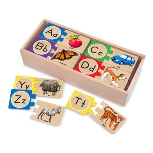 Melissa & Doug Self-Correcting Alphabet Wooden Puzzles With Storage Box 26pc