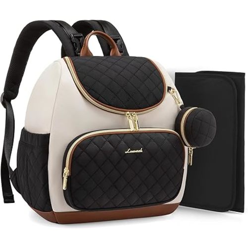 LOVEVOOK Diaper Bag Backpack, Large Capacity Diaper Bags for Baby Girl Boy with Changing Pad, Stylish Baby Diaper Bag, Waterproof Diaper Bag for Mom Dad with Stroller Buckles,15.6 Inch
