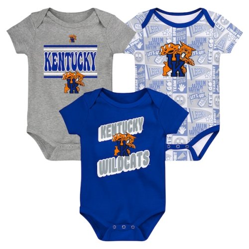 Kentucky Wildcats Newborn Sunday Comics 3-Pack Bodysuit Set - Royal