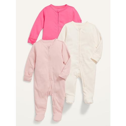 Unisex 1-Way Zip Sleep & Play One-Piece 3-Pack for Baby