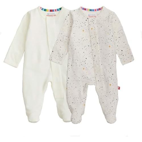 Magnetic Me 100% Organic Cotton Magnetic Baby Footie Pajamas 2-Pack