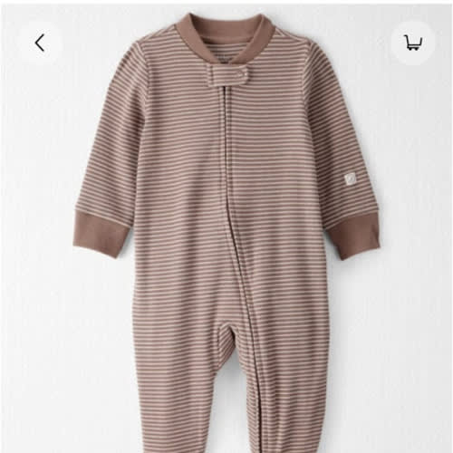 Little Planet Organic Cotton Pajamas in Brown Stripes NB