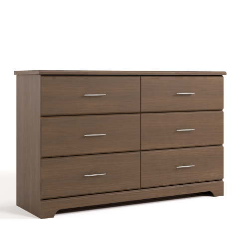 Storkcraft Brookside 6 Drawer Nursery Double Dresser, Hazelnut