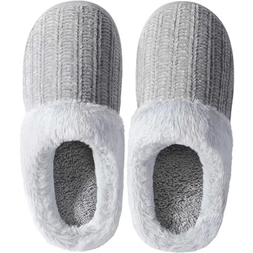 shoeslocker Slippers for Women Memory Foam Fuzzy House Slippers Bedroom Non-slip Warm Fluffy Plush Womens Slippers