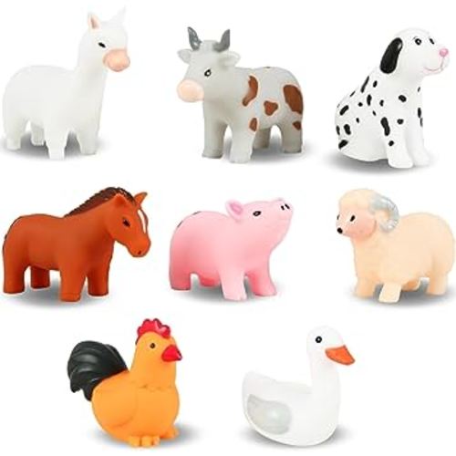 XY-WQ Mold Free Bath Toys No Hole, for Infants 6-12& Toddlers 1-3, No Hole No Mold Bathtub Toys (Animal Ⅱ, 8 Pcs with Mesh Bag)