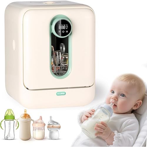 ICUIRE Baby Bottle Washer, Sterilizer & Dryer Pro, Newborn Essential for Parents One-Hand Operation, 4 Sterilize Modes for Baby Stuff, 3.2L Water Tank for Clean Bottles, Pump Part &Pacifiers, Baby Toy