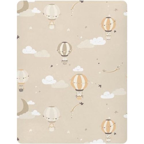 Fitted Crib Sheets for Boys Girls, Soft Breathable Comfortable Hot Air Balloon Baby Sheet Set, Crib Sheets Fits Standard Crib and Toddler Mattress