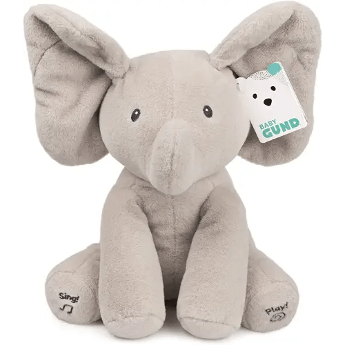 GUND Baby Animated Flappy The Elephant Plush, Singing Stuffed Animal Baby Toy for Ages 0 and Up, Gray, 12"