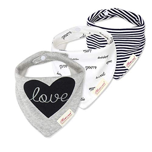 JN&LULU 3 Pack Newborn Baby Bibs Bandana Drool Bibs for Drooling Cotton Baby Gifts