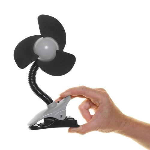 Dreambaby EZY-Fit Clip-On Fan Black/Grey | Trays & Attachments | Baby Bunting AU