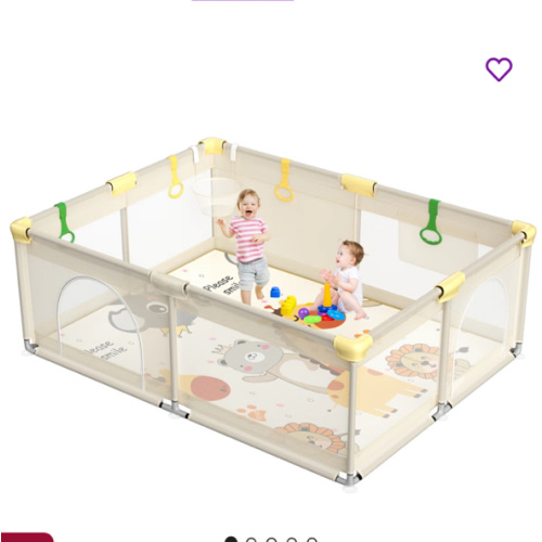 Angel Queen 71" x 59" Large Baby Playpen with Mat, Sturdy Safety Play Yard Activity Center Playard For Babies And Toddlers & Reviews | Wayfair