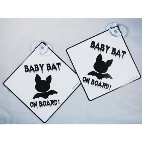 Baby Bat on Board Car Sign (Suction Cup) – Mumstervillle