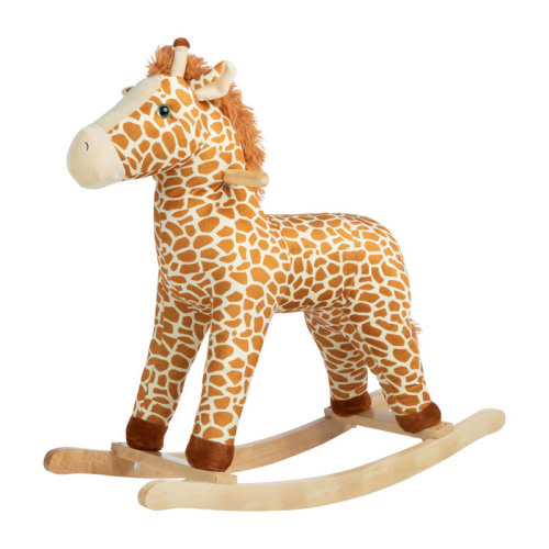 Rocking Horse - Plush Giraffe Animal Rocker - Toddler Ride on Toys for Ages 3 and Up - Wooden Rocking Horse - Ride on Toys by Happy Trails (Brown) | Wayfair