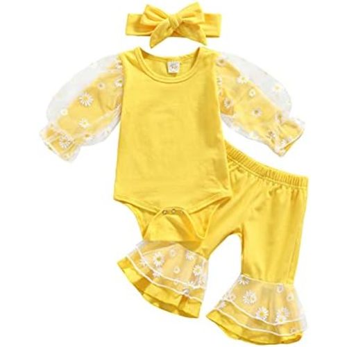 Toddler Baby Girl Fall Winter Clothes Newborn Infant Floral Pullover Sweatshirt T-Shirts+Pants 3PCS Outfits Set