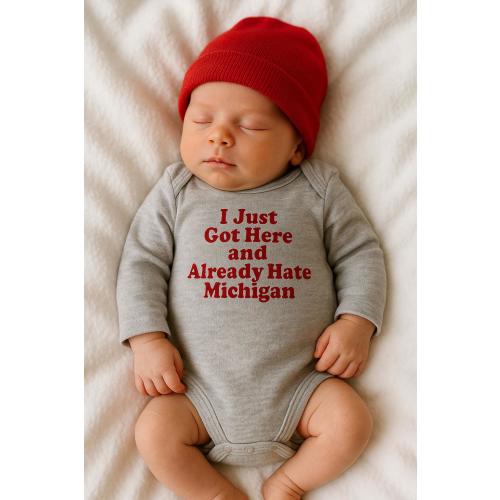 Ohio State Newborn Onesie: "Hate Michigan" - OSU Buckeye