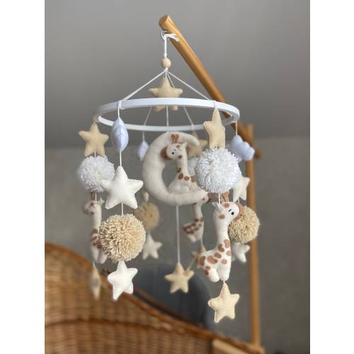 baby mobile giraffe, crib mobile, giraffe gift, baby girl boy nursery