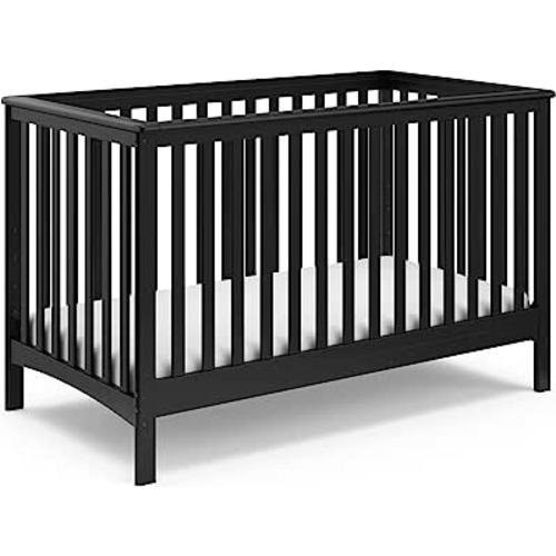 Amazon.com : STORKCRAFT Hillcrest 4-in-1 Convertible Crib (Black) - Converts to Daybed, Toddler Bed, and Full-Size Bed, Fits Standard Full-Size Crib Mattress, Adjustable Mattress Support Base : Baby