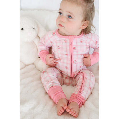 Convertible Bamboo Zip Romper | Primrose Plaid