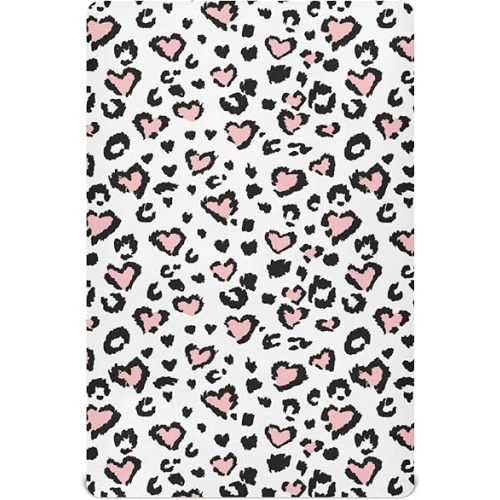 Baby Fitted Mini Crib Sheets Portable Playard Sheets Stretchy Leopard Print Cheetah Jaguar Pink Heart Girls Boys Soft Modal