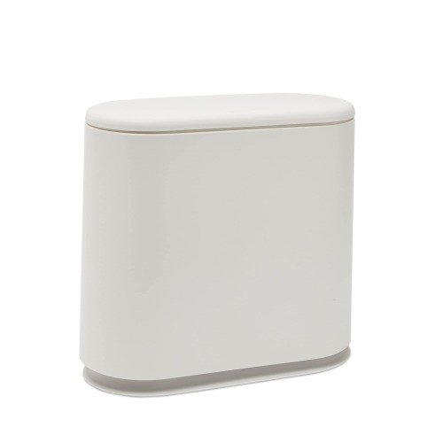 2 Gallon/10 Liter Small Garbage Bin with Lid for Bathroom, Bedroom, Office, White, 10L