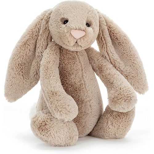 Jellycat Bashful Beige Bunny Stuffed Animal, Medium 12 inches - Rabbit and Bunny Plush Toy - Classic Children's Gift