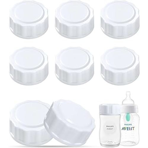 Travel and Storage Bottle Caps Compatible with Avent Baby Bottles, Bottle Lids Replacement, 8 Count