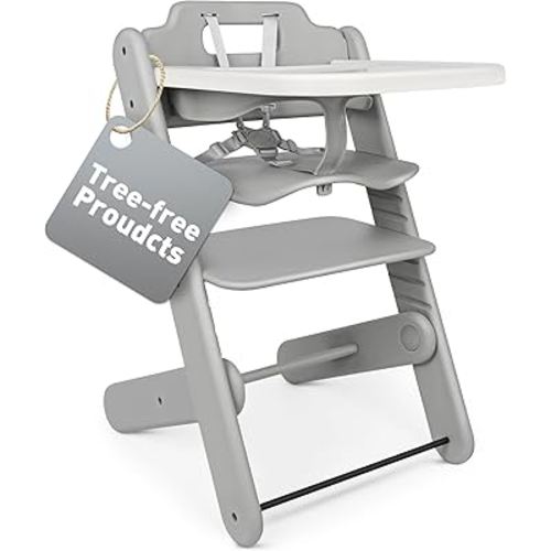 High Chair - HIYAKOI Convertible Baby HighChair Set with Removable Tray, Harness and Cushion, Adjustable Highchair for Babies/Toddlers/6 Months up to 250 Lbs