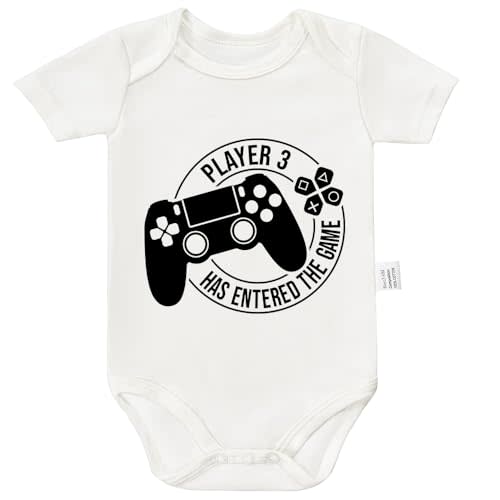 N FAOMIN Player 3 Has Entered the Game Bodysuit, Gamer Infant Cotton Romper Short Sleeve Jumpsuit Outfits 0-24 Months