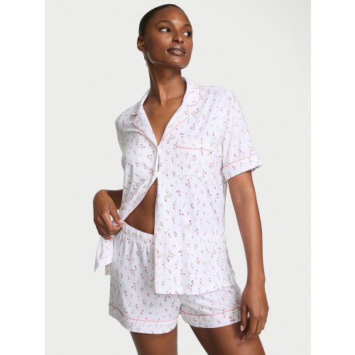 Buy Modal Soft Short Pajama Set, Coconut White/Pink Lily Ditsy Floral - Order Pajamas Sets online - Victoria's Secret US