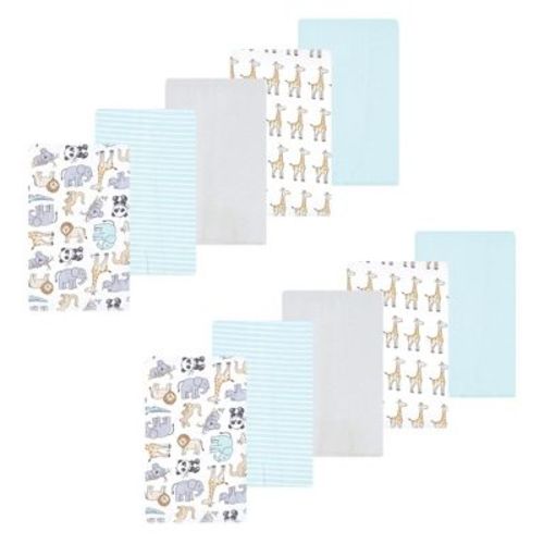 Luvable Friends Hudson Baby Flannel Burp Cloths 10pk, Kangaroo Pastel