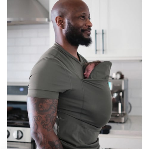 Lalabu Dad Shirt | Original Babywearing T-Shirt with Kangaroo Pouch | Baby Wrap Carrier for Newborns & Infants | Baby Wrap Carrier for Newborns | Essential for new Dads