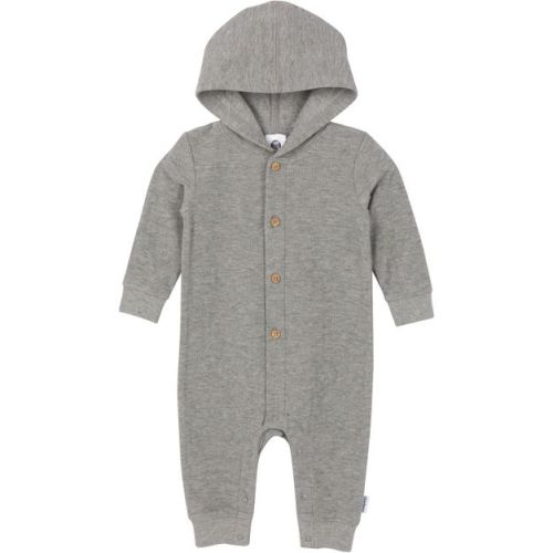 Gerber Baby Boys' Hooded Romper, Heather Grey, 0-3 Months