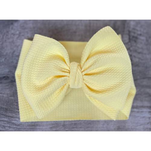 Buttercup Yellow Headwrap, Baby head wrap, Baby headband, Light Yellow Bow, Yellow Big Bow, Yellow headband, Baby stretch wrap, Big Baby Bow