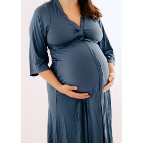 Lila Labor & Postpartum Gown in Midnight Blue