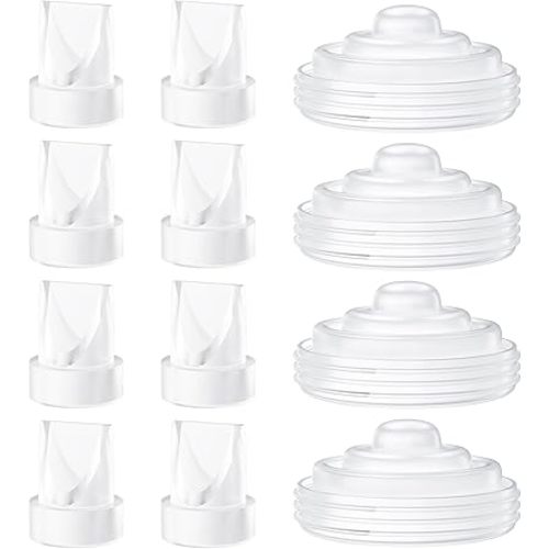 12 Pack Pump Parts, 8PCS Duckbill Valves 4PCS Silicone Diaphragm Compatible with Momcozy M5, Replace Mom Cozy M5 Replacement Parts