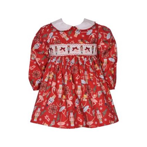 Baby Girls Smocked Nutcracker Printed Dress