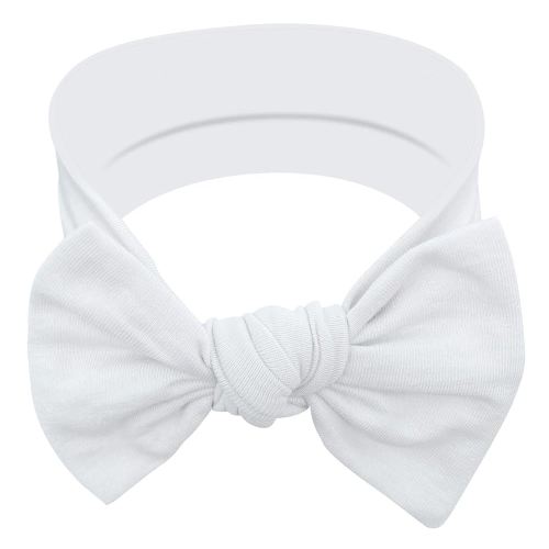 Baby Girl Headbands-Infant,Toddler Cotton Handmade Hairbands with Bows Child Hair Accessories (Snow White)