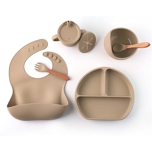 Make Mealtime Hassle-Free with Our 9-Piece Silicone Feeding Set - Perfect for Baby Led Weaning - BPA-Free and Easy to Clean