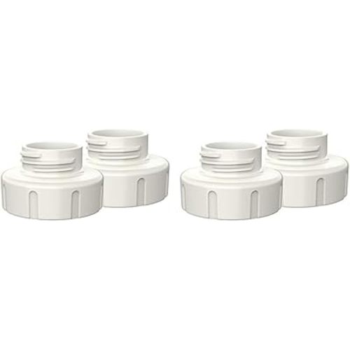 Narrow to Wide-Neck Adapter for Dr. Brown’s Electric Breast Pumps (Pack of 2) White
