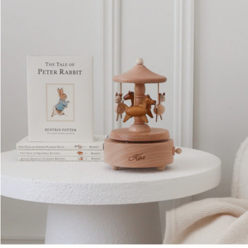 Heirloom Wooden Musical Carousel - Horses