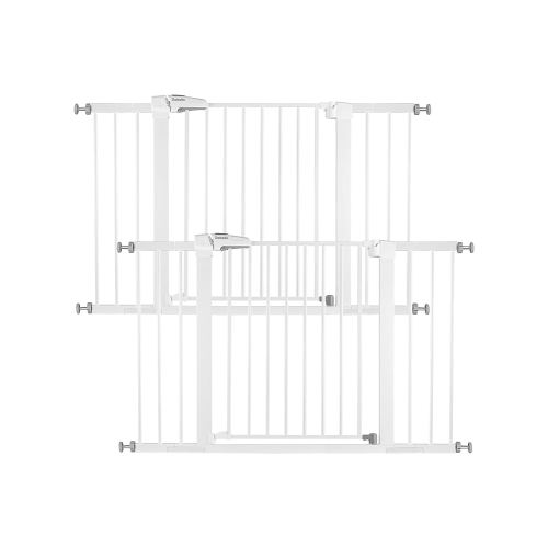 Babelio Baby Gate, 29-48 Inch Auto Close Pet Gate, Easy Install Pressure-Mounted Safety Gate, Extra Wide Pet Gate for Stairs and Doorways, 2 Pack White