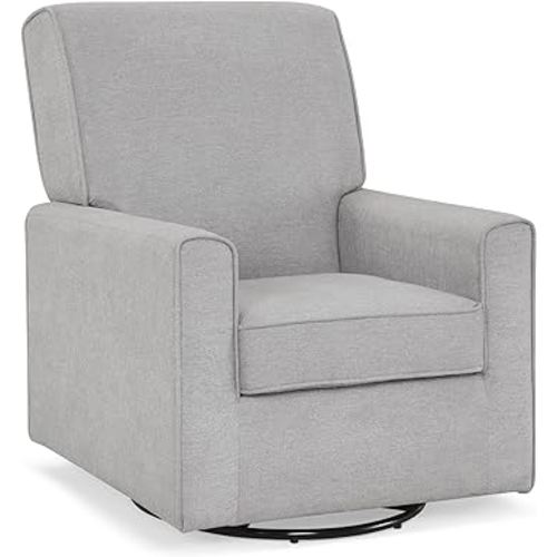 Delta Children Sophie Nursery Glider Swivel Chair with LiveSmart Performance Fabric Fabric, Nickel