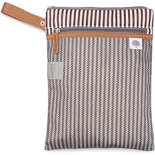 Parker Baby Cloth Diaper Wet Dry Bag - Waterproof Reusable Diaper Bag Accessory with Mesh Organizer and Zippered Pocket for Soiled or Wet Clothes, Diapers, Wipes, Swimsuits