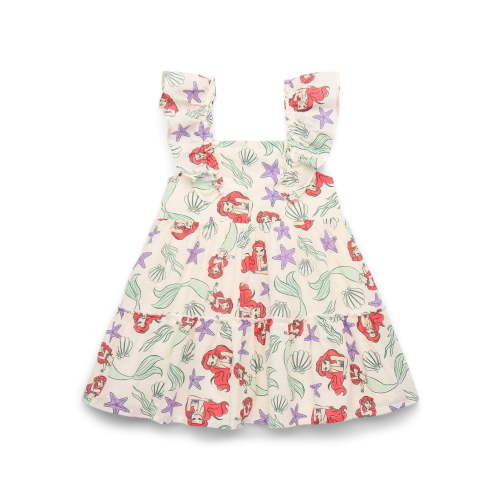 Disney Baby and Toddler Girls Little Mermaid Cotton Woven Dress, Sizes 0/3M-5T