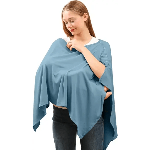 Nursing Cover for Breastfeeding- Viscose from Bamboo Ribbed Covers for Baby Breast Feeding, Full Coverage Privacy, Soft & Breathable Nursing Covers, Multi-Use Shawl Car Seat Cover